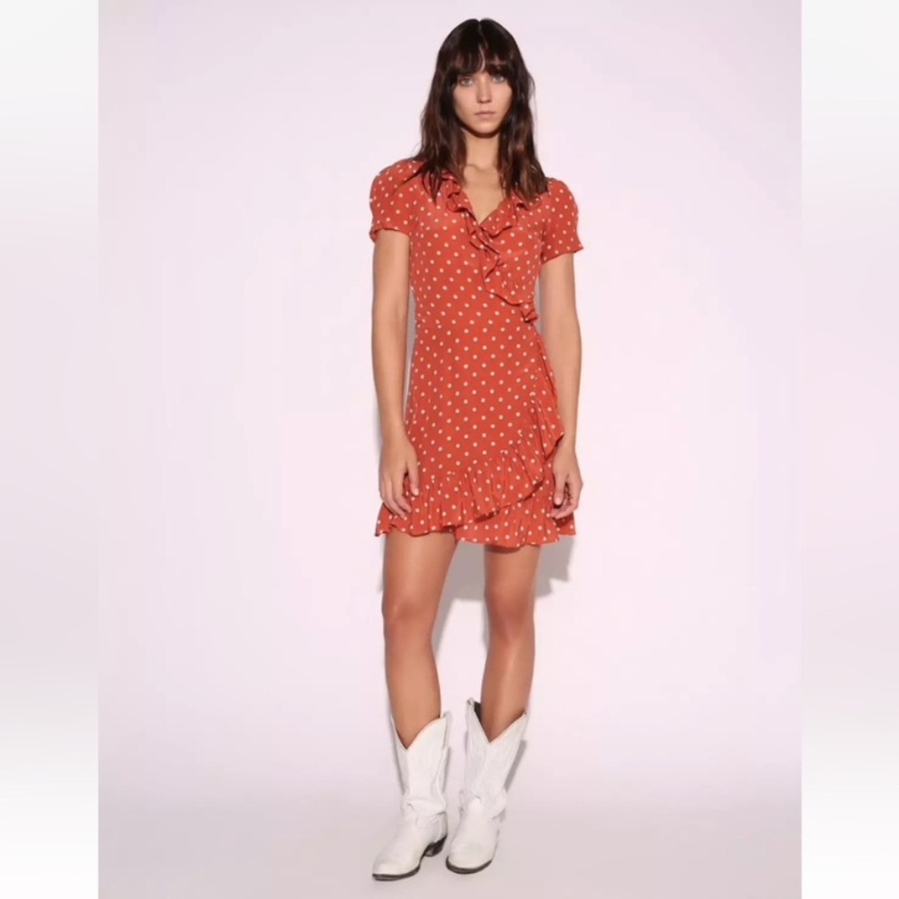 *TODAY ONLY PRICE DROP* Realisation Par Valentina Ruffle Mini Dress - Rust Spot